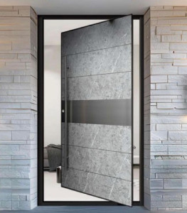 Gray Pivot Door