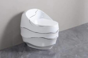 white ceramic one-piece toilet