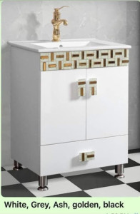 White Freestanding bathroom vanity unit