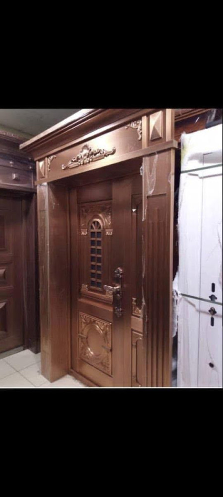 Decorative copper-finish steel security Door