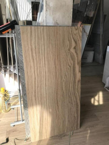 Sheet of wood veneer or a wood-look floor/wall tile