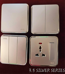 Brushed Steel Swithc and Light