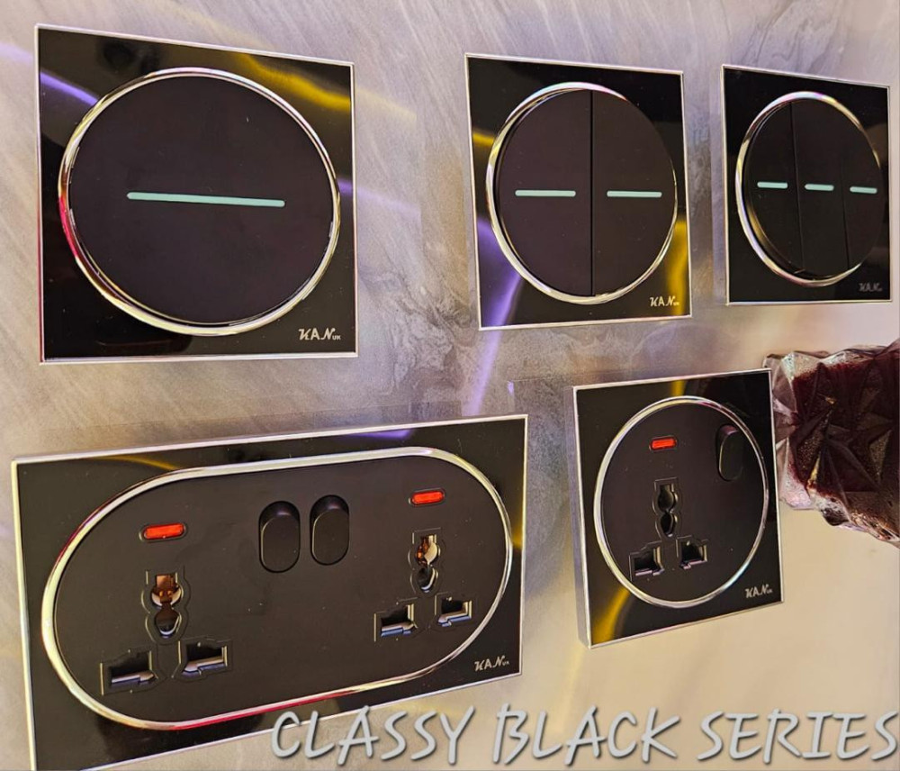 Brushed Steel Swithc and Light