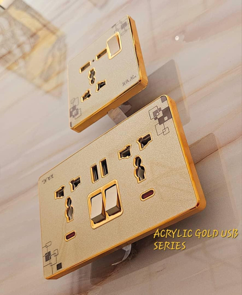 Brushed Steel Swithc and Light