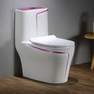 Gazi purple and white design Toilet