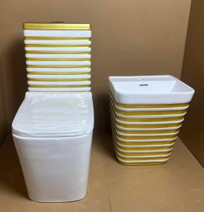 Luxury White and Glden Super Executive Water closet