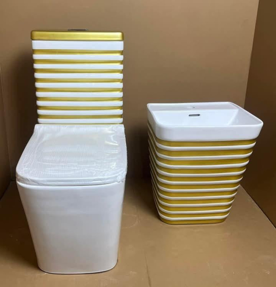 Luxury White and Glden Super Executive Water closet