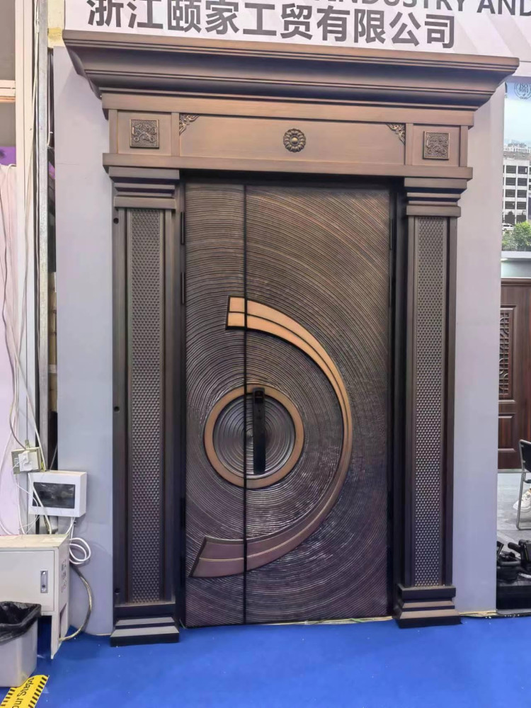 Premium Luxurious Security Door with an Abstract Spiral Design