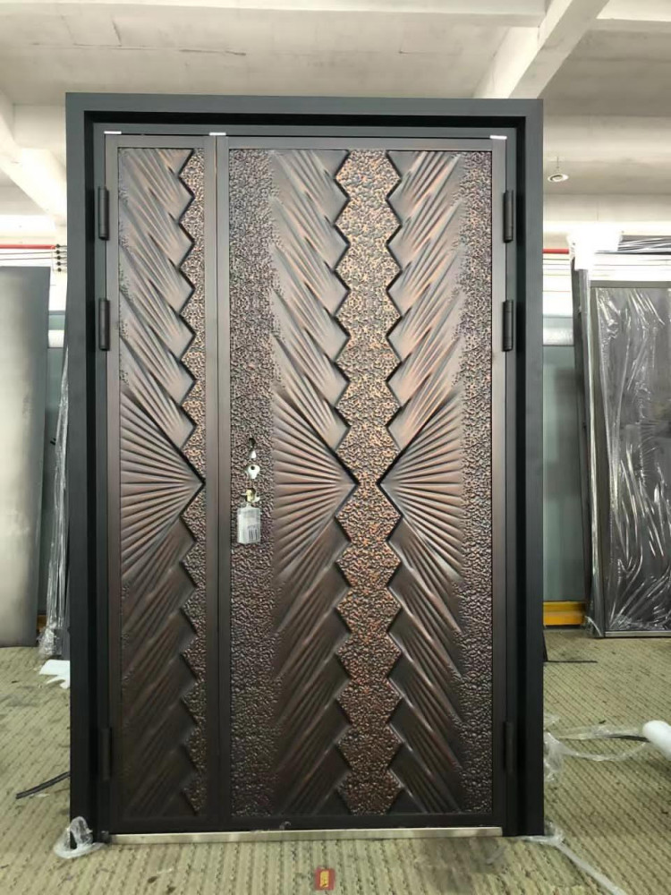 Modern Double-entry Cast Aluminum Security Door