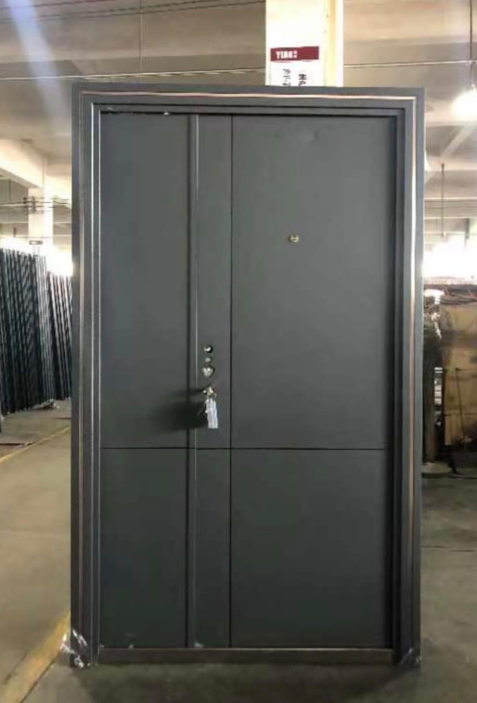 Modern Gray Steel Security Entrance Door