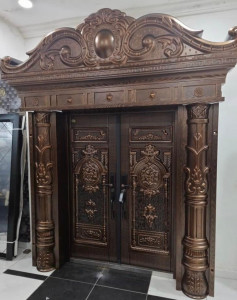 Luxury Copper Double Door with Maximum Pillars and arch