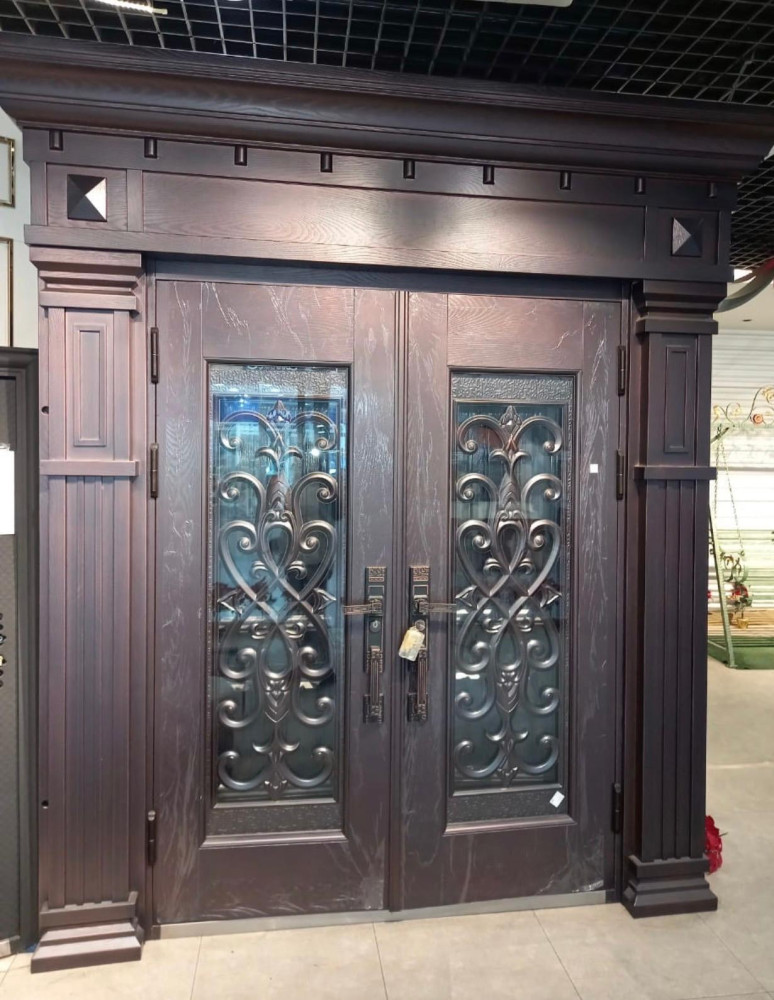 Wrought Iron Double Swing Front Door