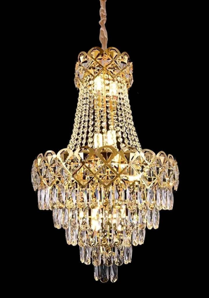 Luxury Gold Crystal Chandelier – Elegant Hanging Ceiling Light
