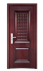 Wood Finish Steel Security Door