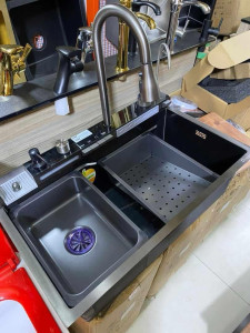 Smart multifunctional Kitchen Sink with an integrated faucet