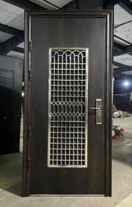 Modern Black metal Security Double Door