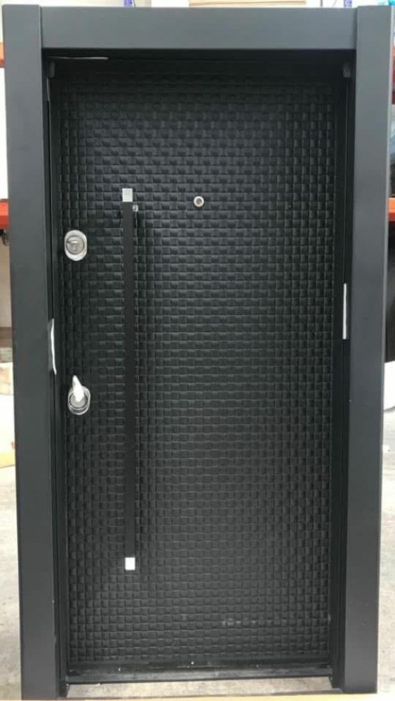 Decorative Steel Security Door with a wood finish