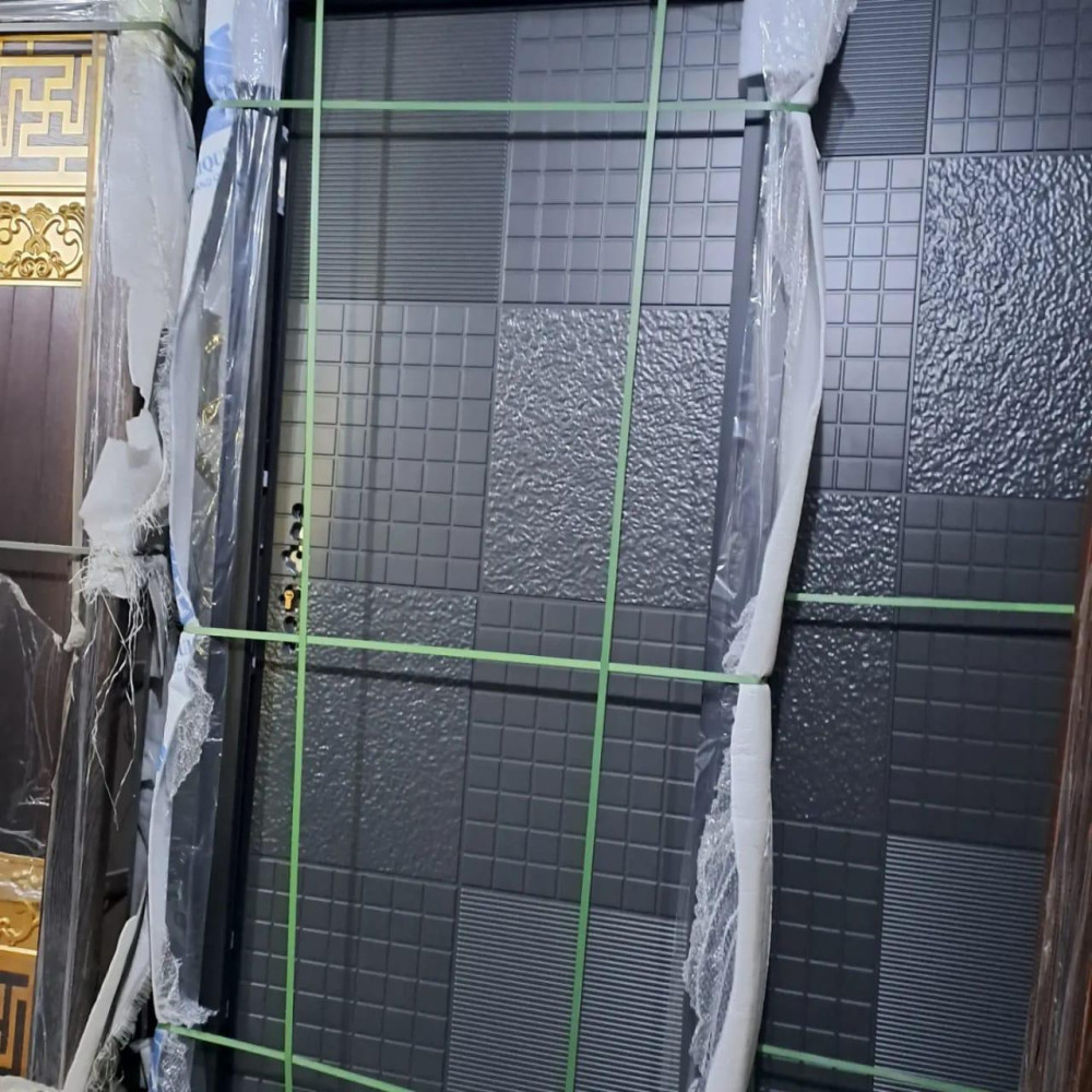 Modern Security Door with a Geometric Pattern