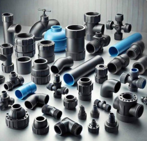 Collection of Hig-Density Polethylene pipe fitting and pipes