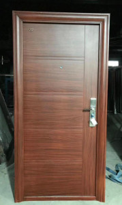 Kinz 108 Plain Brown Wooden Steel Luxury Door