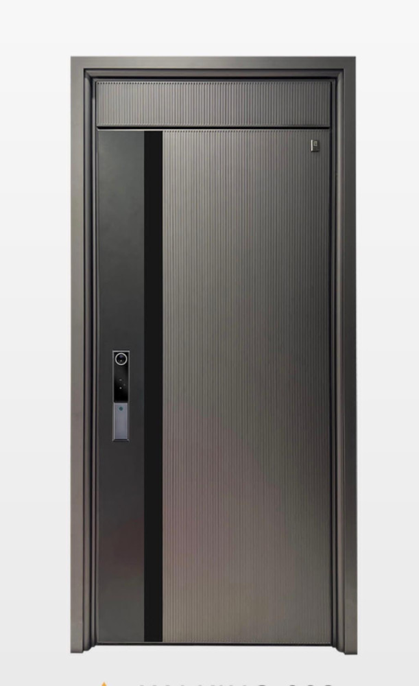 Modern Security Door with an integrated smart lock and peephole