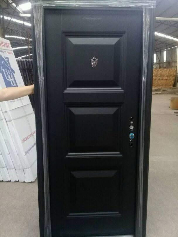 Black Steel Security Exterior Door