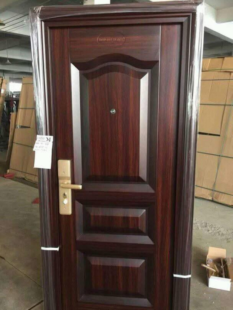 Iron or Steel Security Door with a wood grain finish