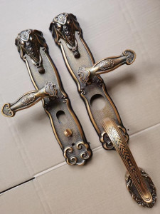 set of Antique-style door lock handles