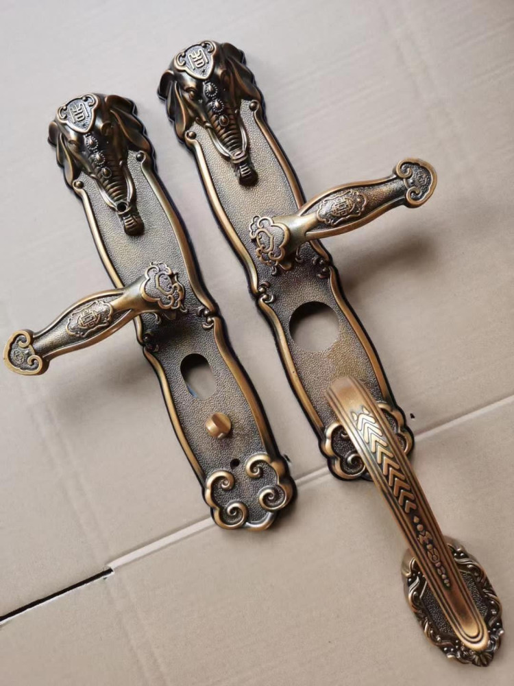 set of Antique-style door lock handles