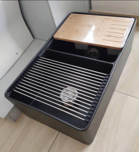 AquaLux Black Multi-Functional Kitchen Sink