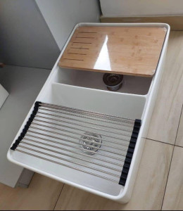 AquaLux white Multi-Functional Kitchen Sink