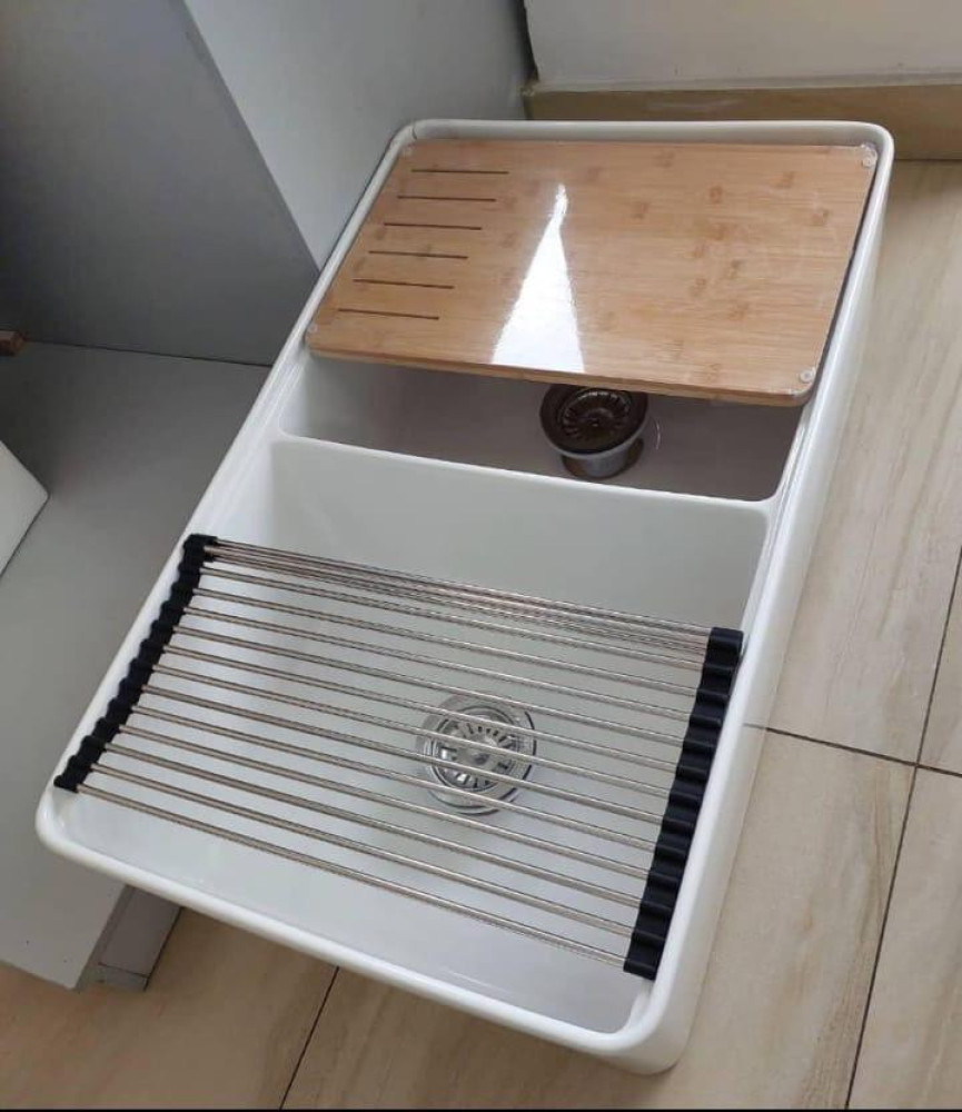 AquaLux white Multi-Functional Kitchen Sink