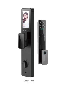 Black color Smart Door Lock with facial recognition
