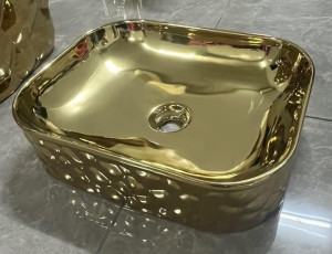 Gold-coloured Above-coutertop washbasin