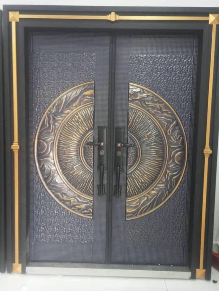 Luxury Double Security Steel Door with a cast design  