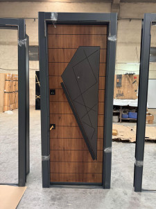 Modern Turkish Luxury Security Door wood-effect finish