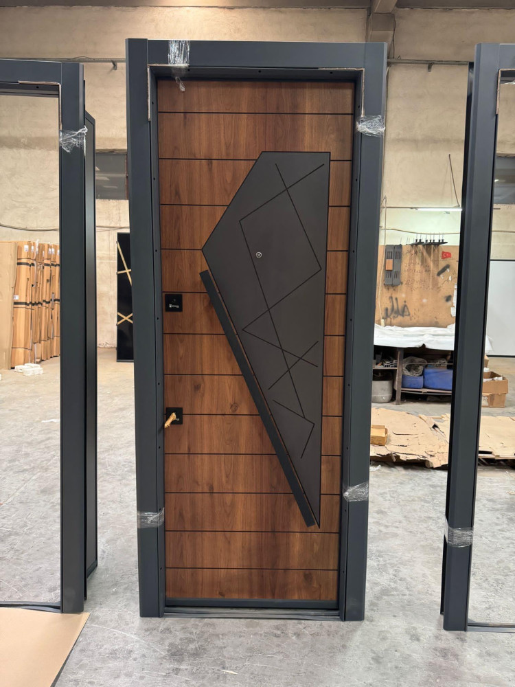 Modern Turkish Luxury Security Door wood-effect finish