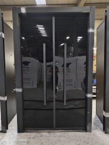 Double-wing External Full glass security door
