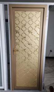 Aluminum Alloy Swing Door with a decorative glass panel