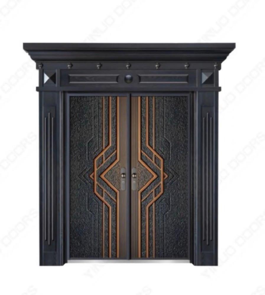 Luxury Double Entry Steel Security Door designed for residential villas or homes