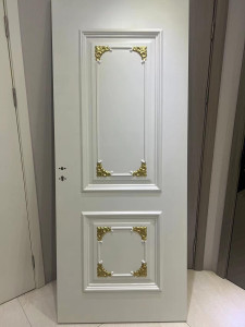 Ornate 3D HDHMR moulding door with gold deco paint accents