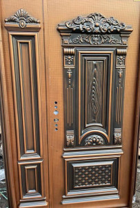 Metal Security Door with a decorative antique bronze finish