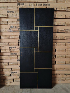 Wooden Door with Geometric Design