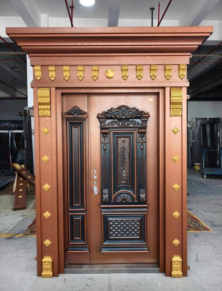 Copper Cast Security Door woth Crown Design