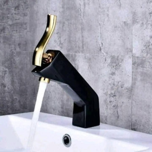 Black and Gold bathroom sink faucet