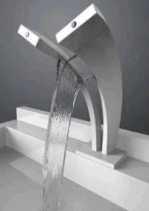 Modern, minimalist waterfall faucet