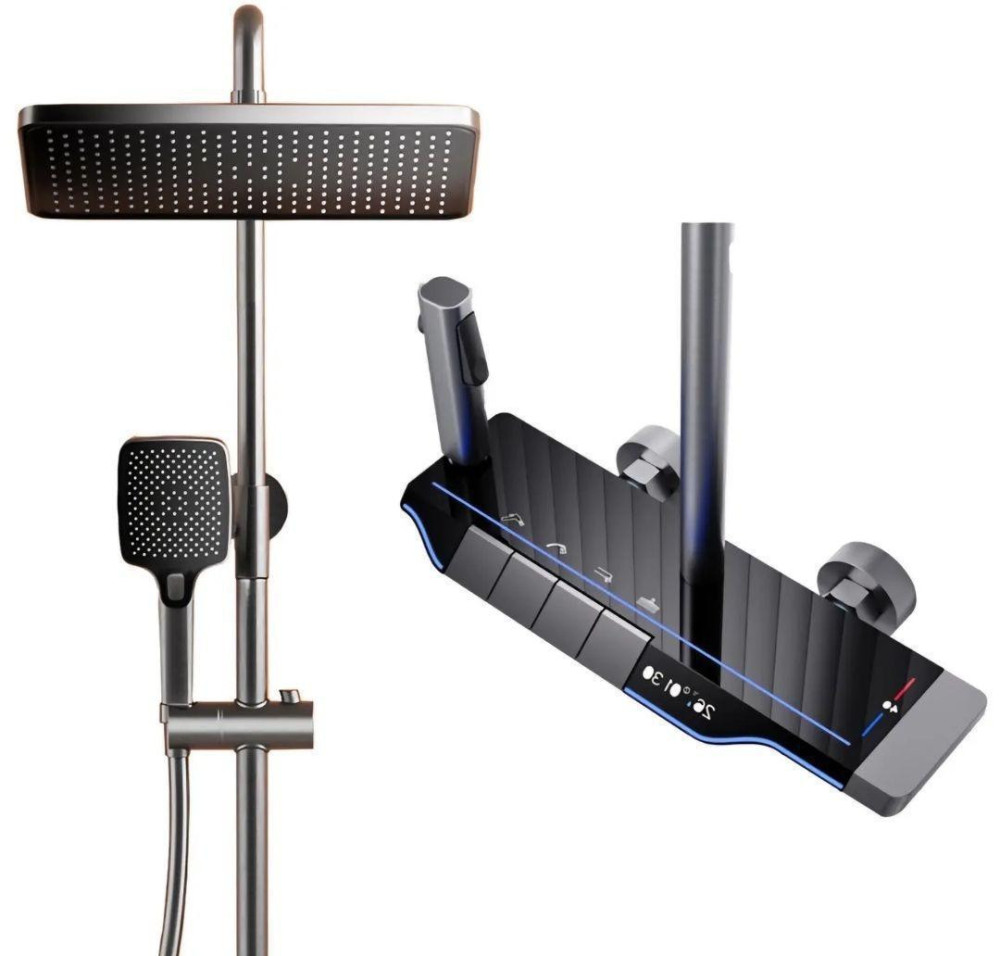 Smart Digital Shower System with a Piano-style control panel