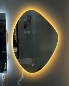 Oval Led Lighted Vanity Mirror with a touchscreen switch