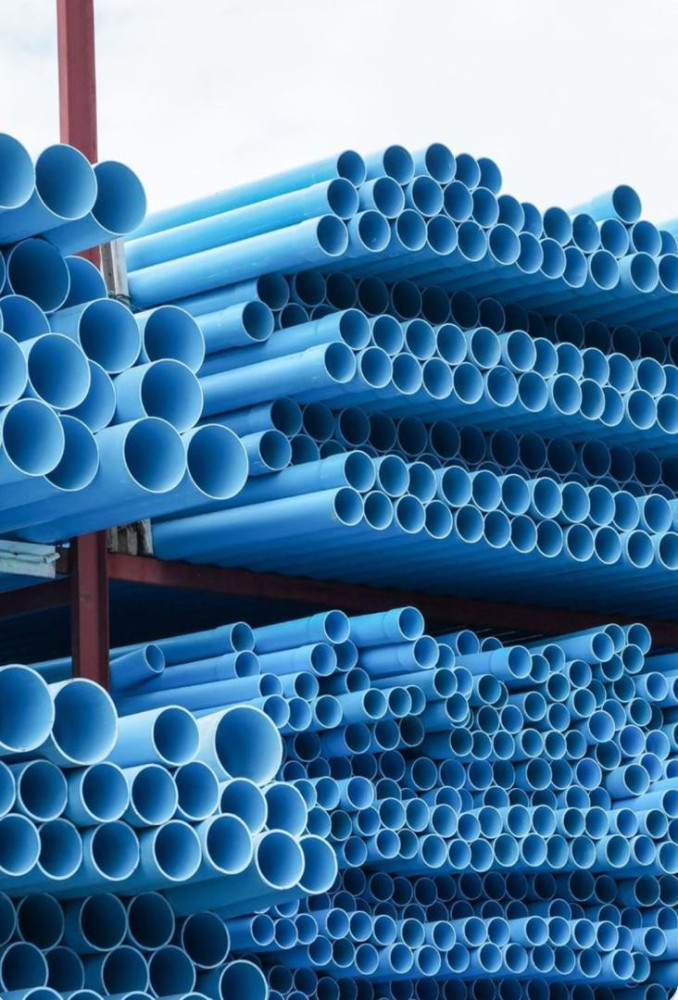 blue PVC pipes