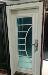 Steel Security Door with a glass panel insert